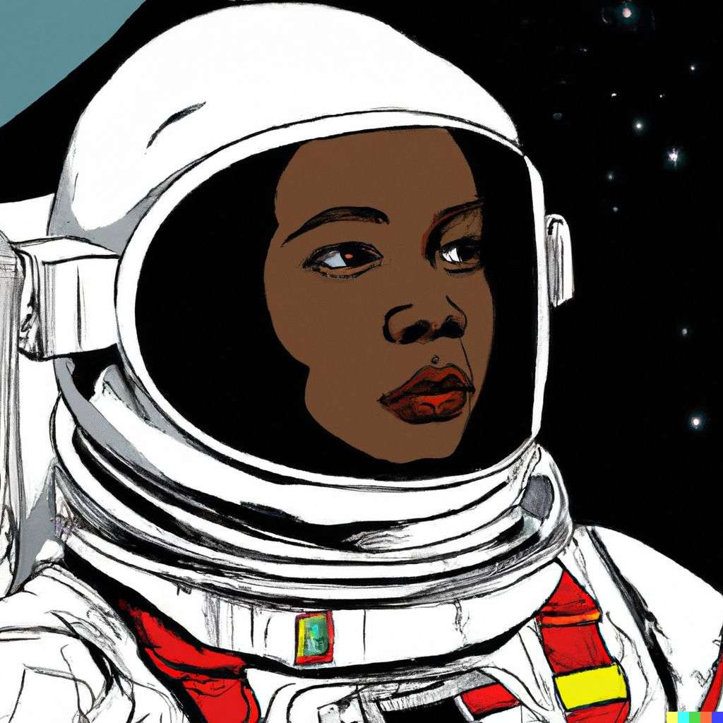 an astronaut, comic book drawing